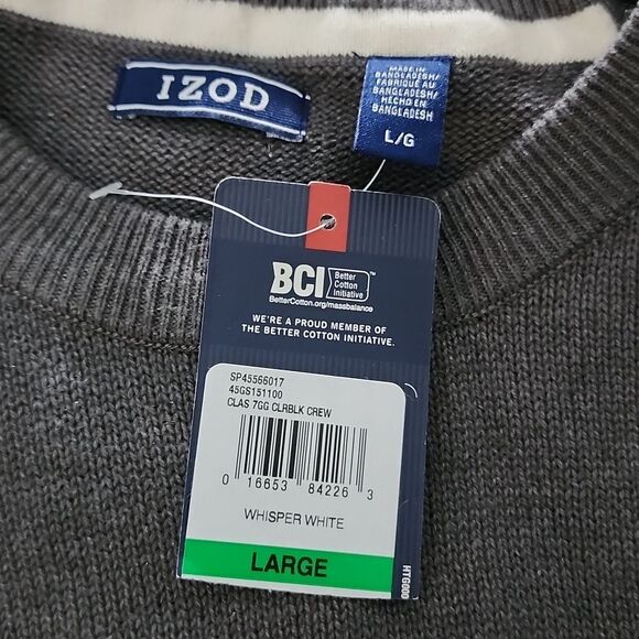 Izod Colorblock Long Sleeve Crewneck Sweater Size Large NWT - Picture 10 of 11
